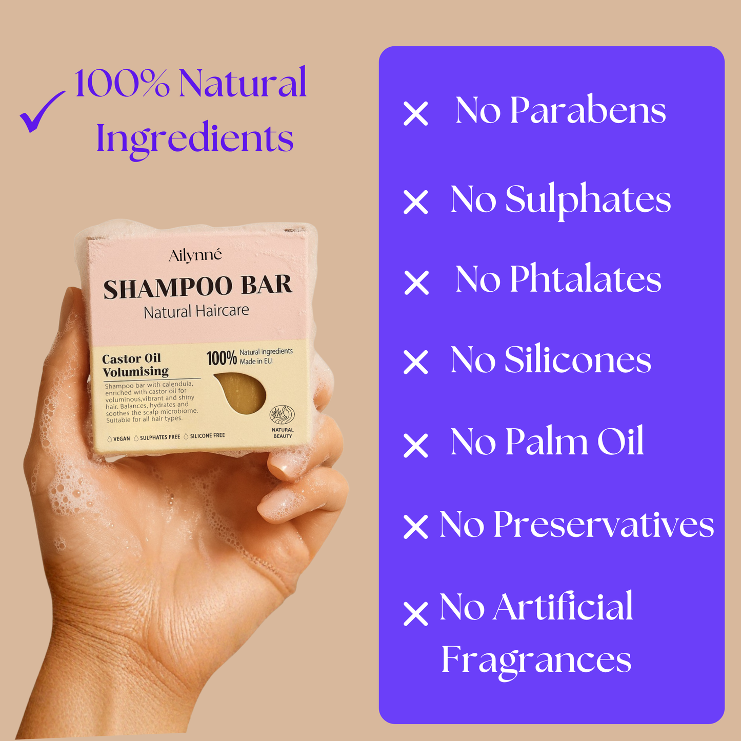 Volumising Shampoo Bar - Castor Oil | 80g