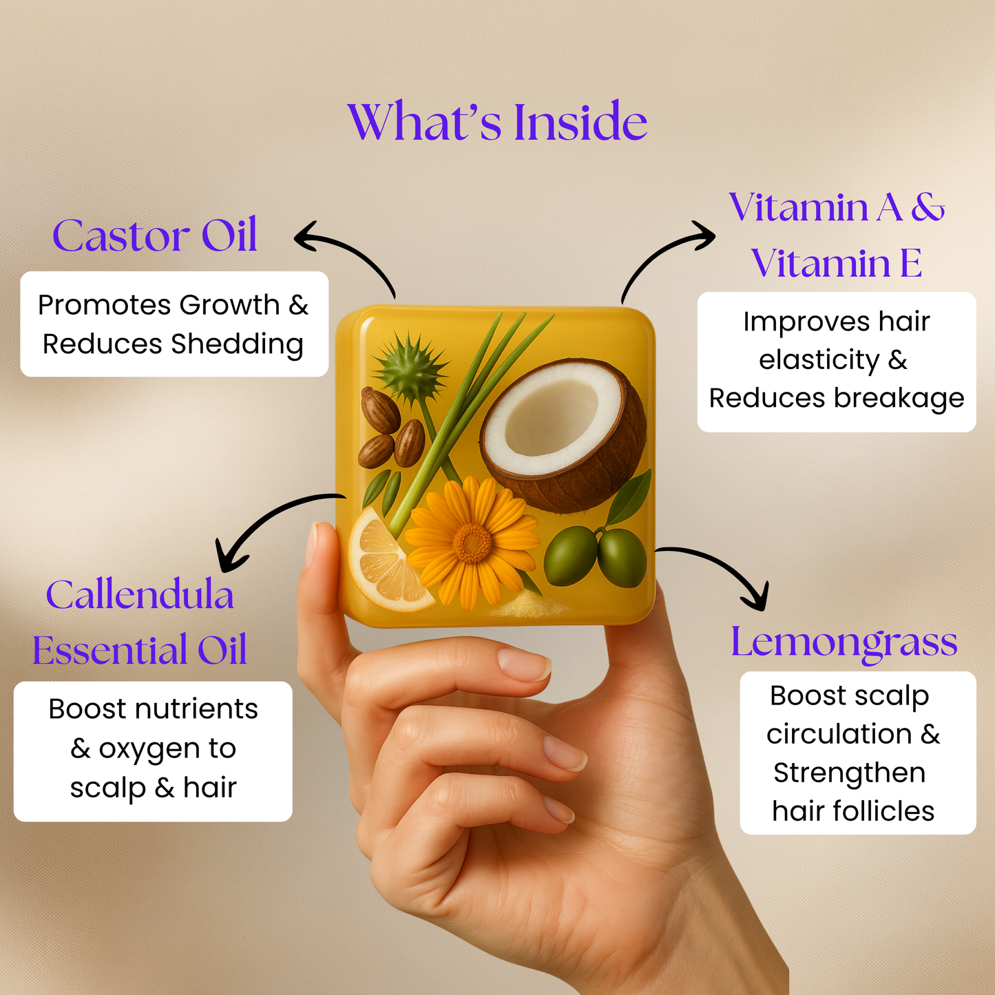 Volumising Shampoo Bar - Castor Oil | 80g