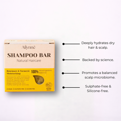 Moisturising Shampoo Bar - Rosemary & Turmeric | 80g