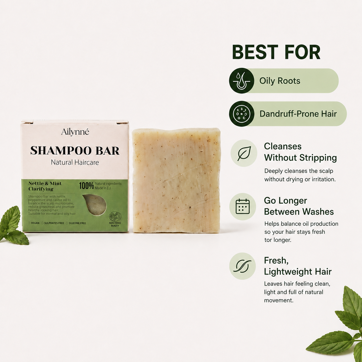 Clarifying Shampoo Bar - Nettle & Mint | 80g