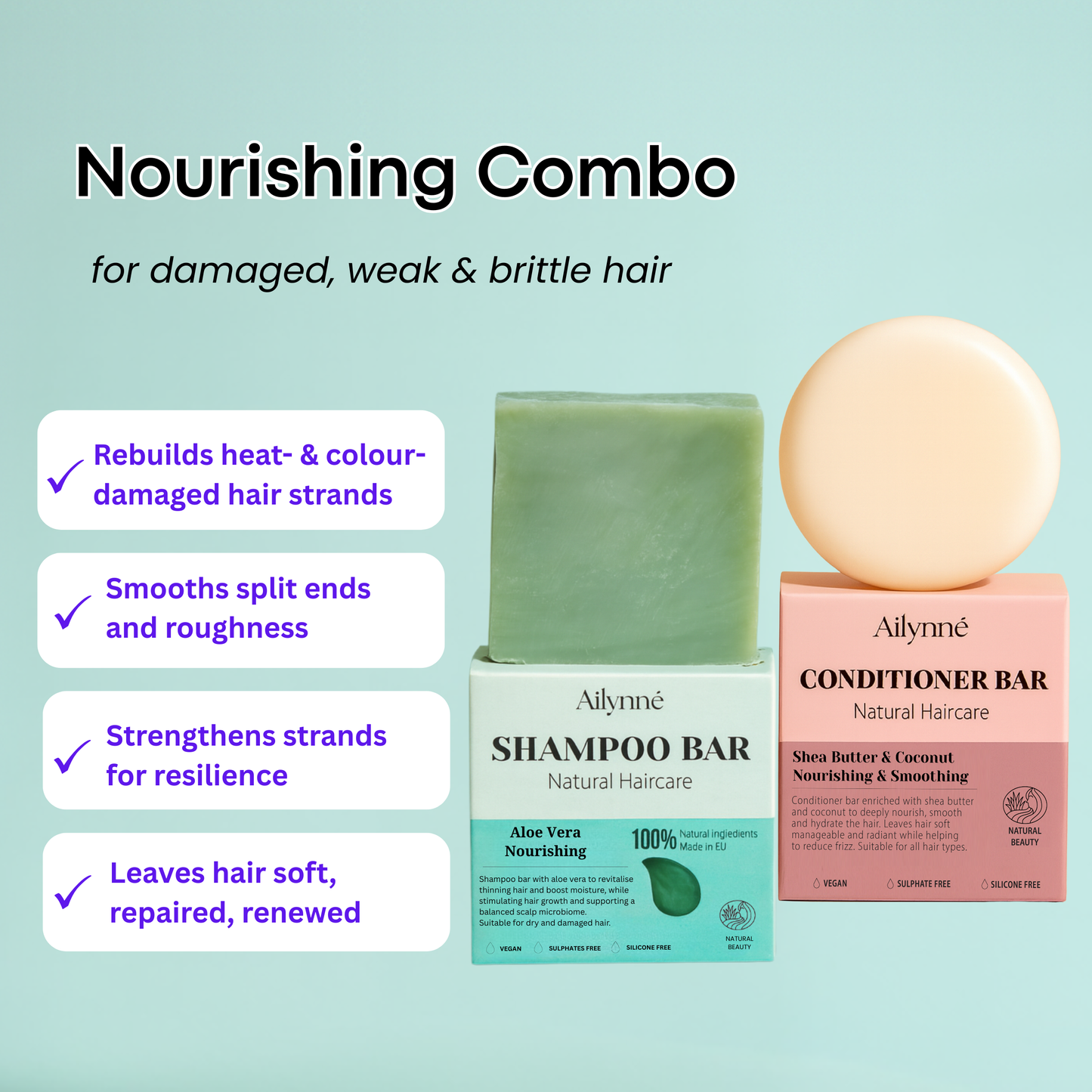 Aloe Vera Nourishing Shampoo & Conditioner Bar Combo