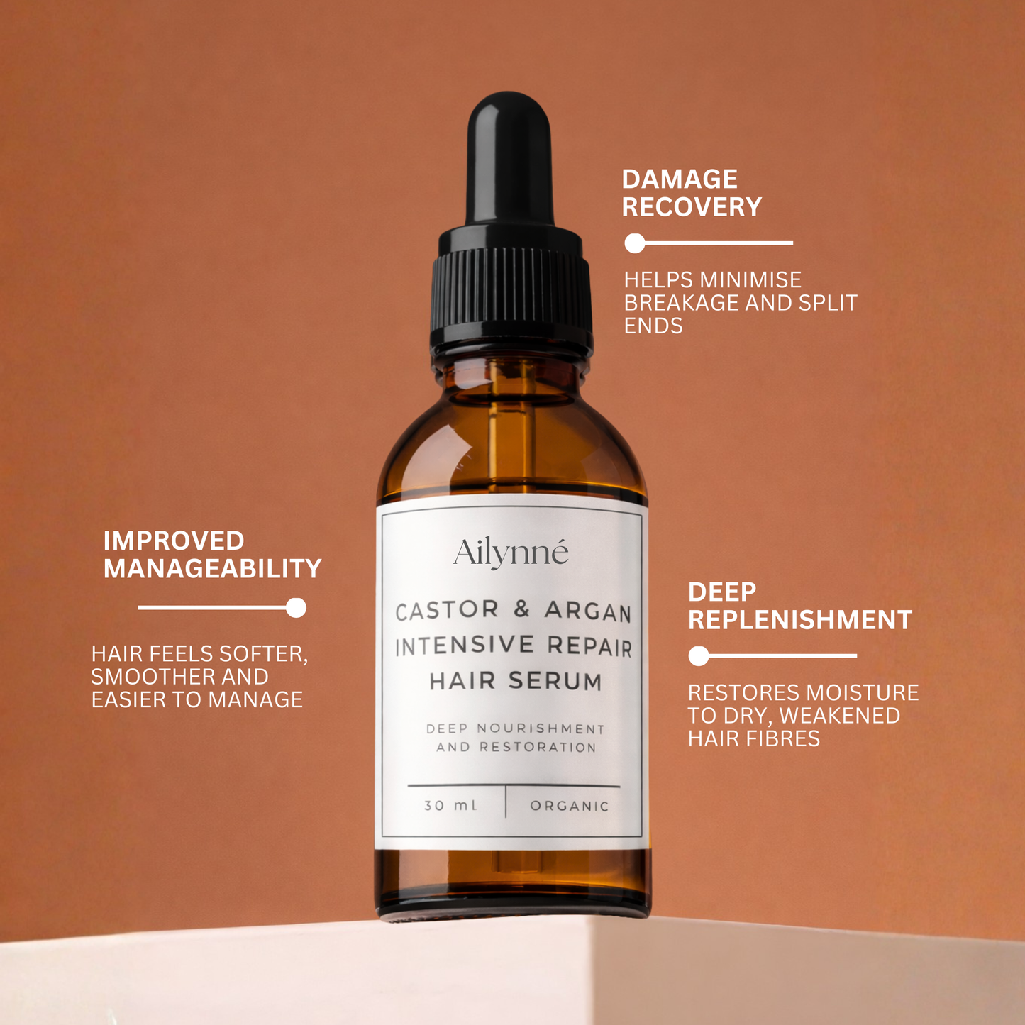 Castor & Argan Intensive Repair Hair Serum | 30ml