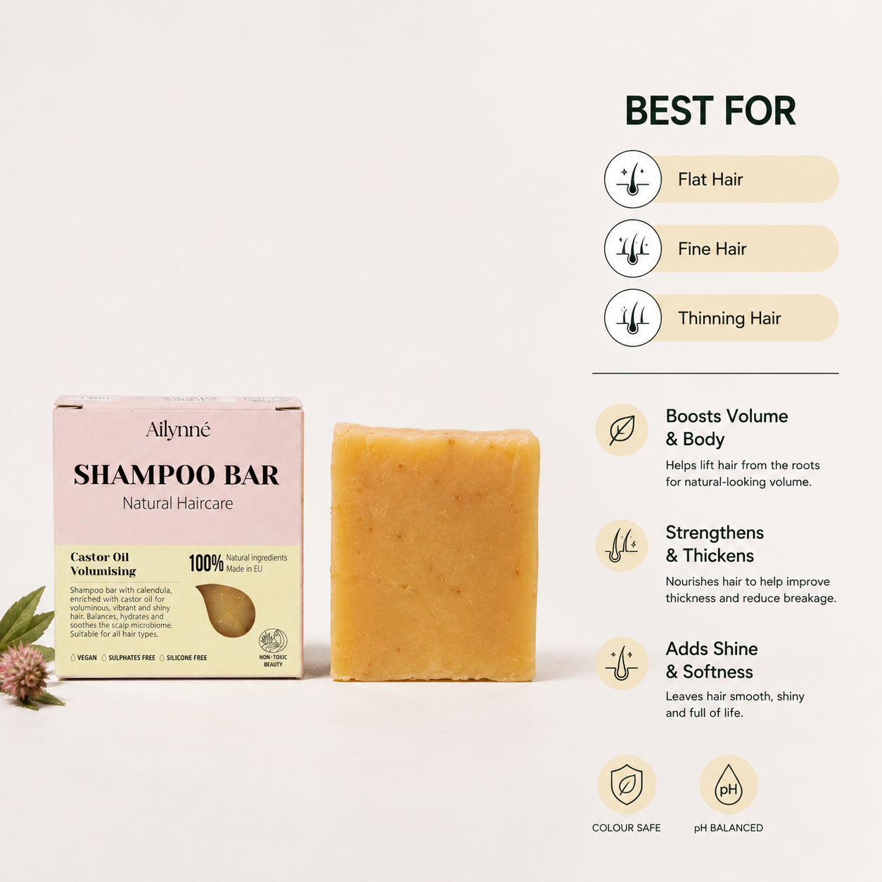 Thickening Shampoo Bar - Castor Oil | 80g